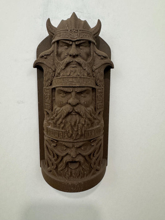 Viking Wall Art Norse Gods Relief Sculpture | Odin Inspired Wood Look Wall Hanging | Scandinavian Mythology Home Decor