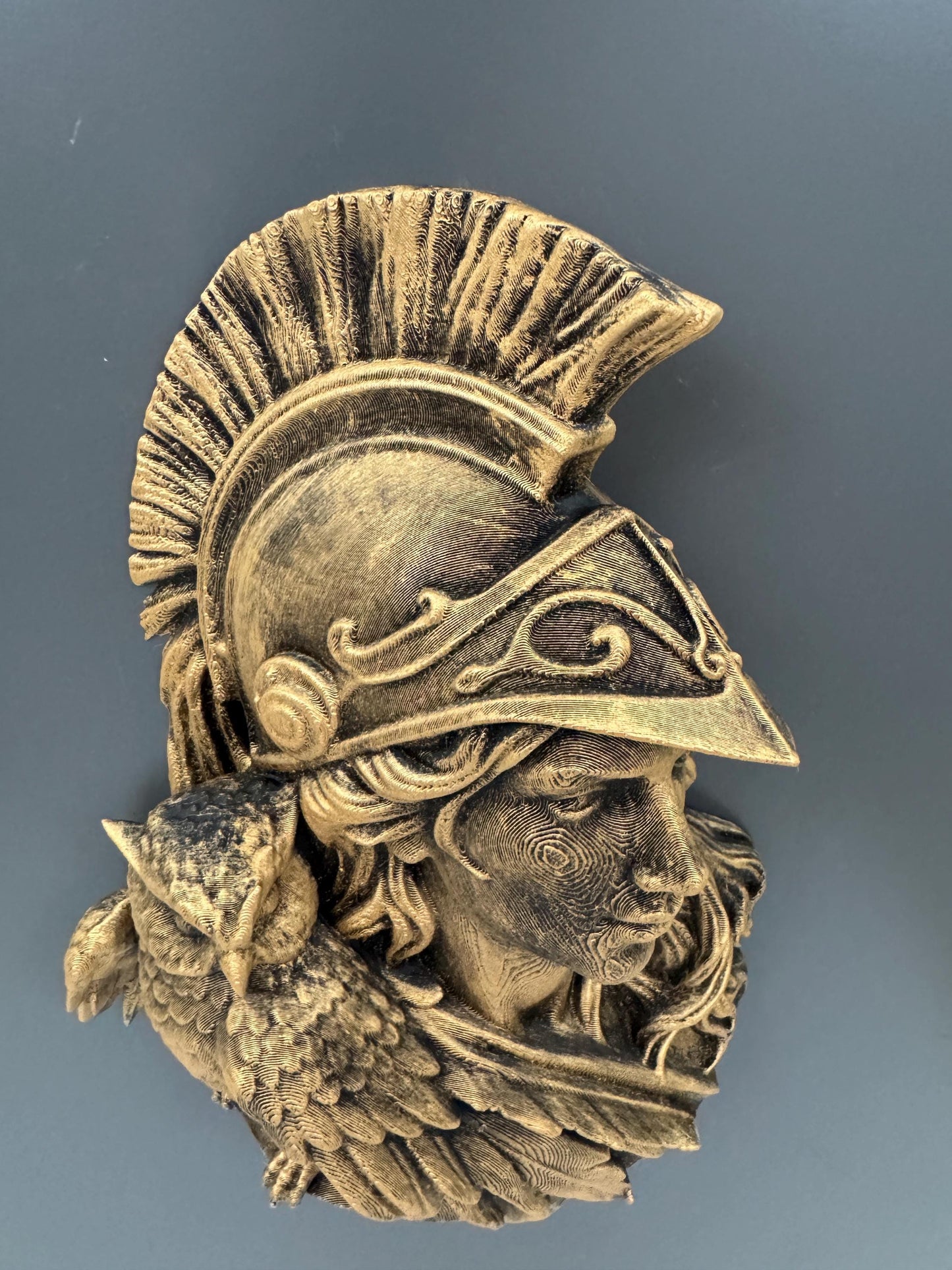 Athena Goddess Wall Bust | Greek Mythology Sculpture with Owl | Dark Academia Decor | Gift for Her