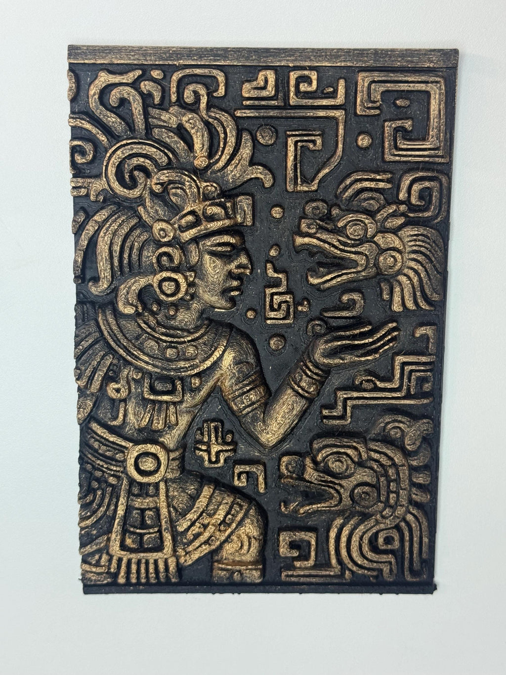 Tribal Wall Mask Sculpture | Aztec Style Face Decor | Hand Painted Ethnic Wall Art | Carved Cultural Accent | Boho Living Room Hanging