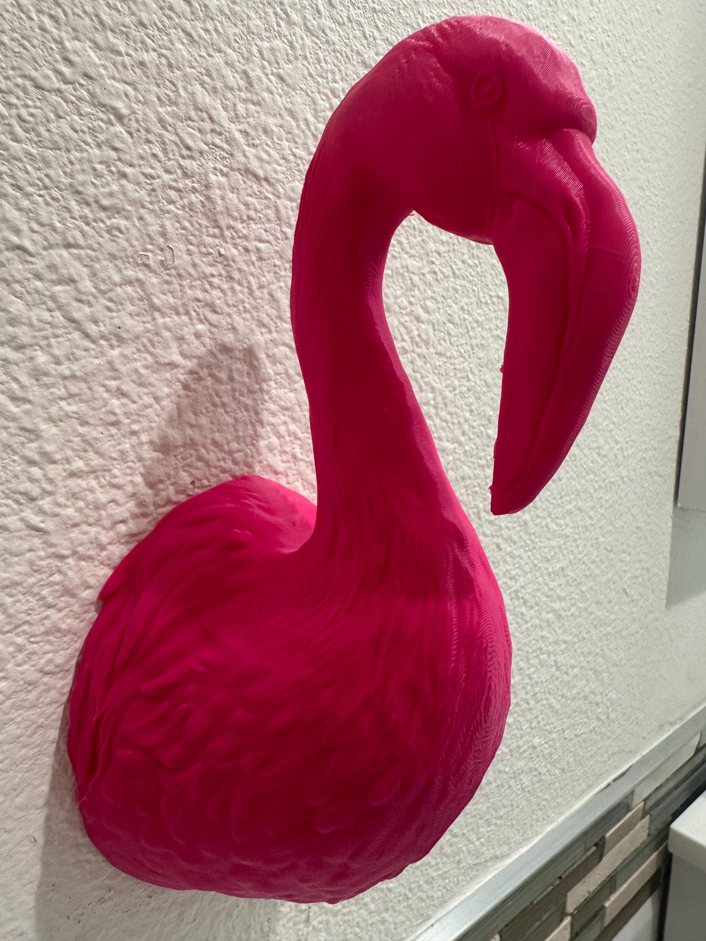 Pink Flamingo Wall Sculpture: Retro Coastal Decor Accent