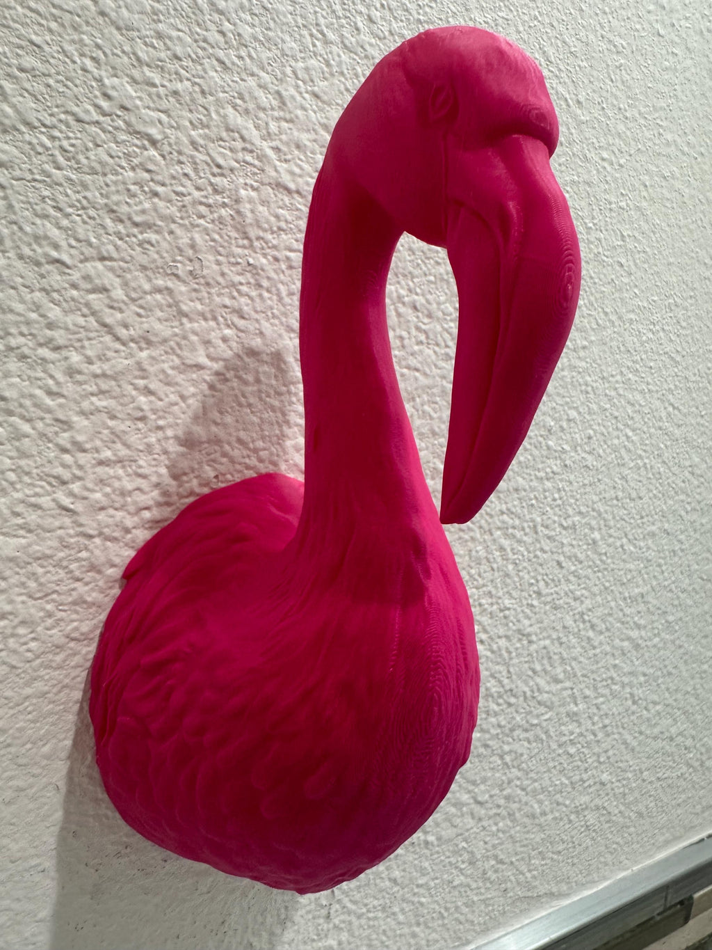 Pink Flamingo Wall Sculpture: Retro Coastal Decor Accent