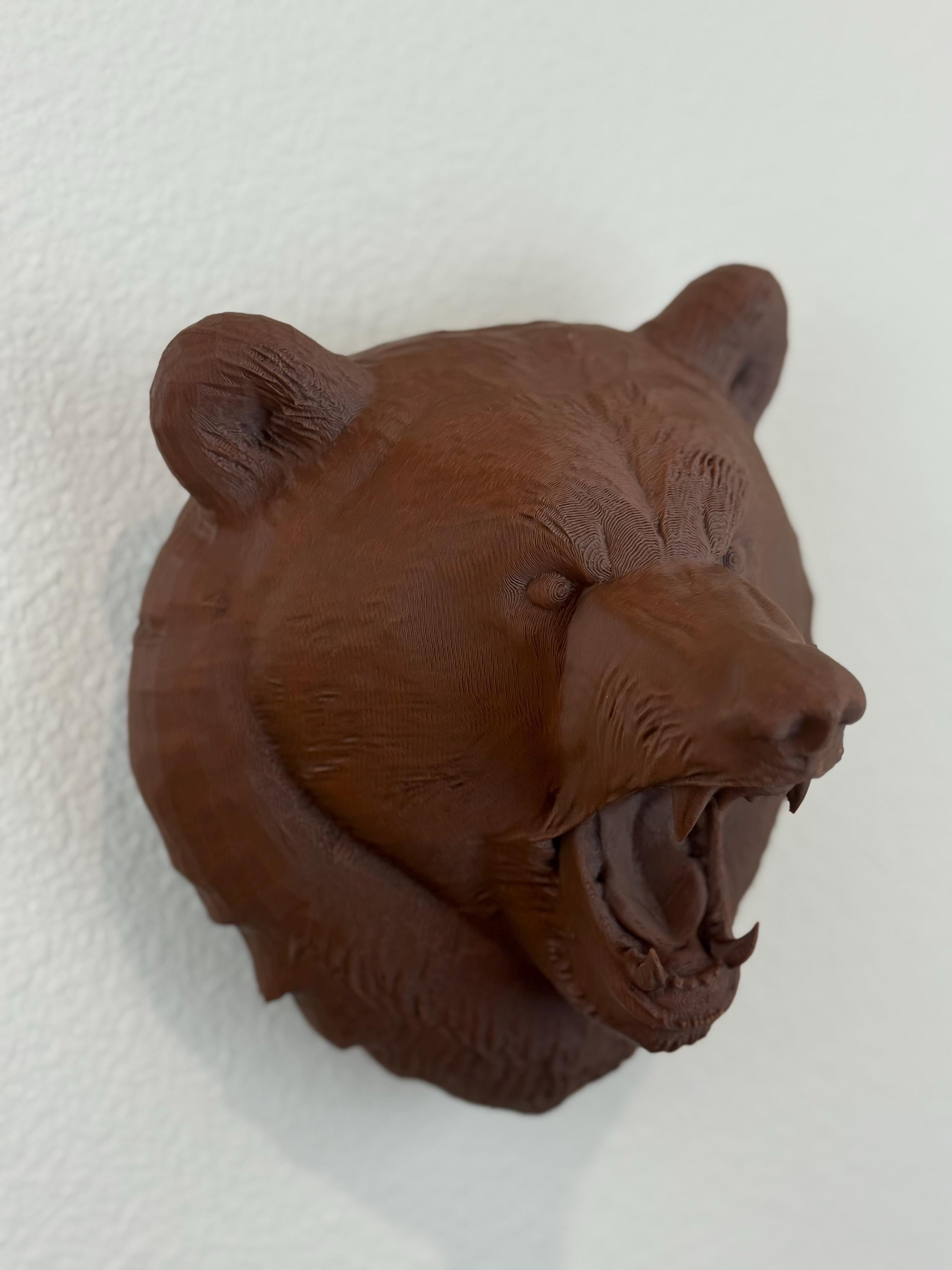 Aged Bronze Bear Head Wall Mount: Rustic Lodge Decor