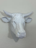 Geometric Bull Head Wall Sculpture – Modern Polygon Animal Wall Art, Animal Head Wall Mount Minimalist Wall Mount for Home or Office