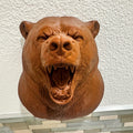 Bear Head Wall Sculpture | Grizzly Faux Taxidermy Mount | Rustic Cabin Lodge Decor | Wildlife Animal Wall Art | Man Cave Gift for Him