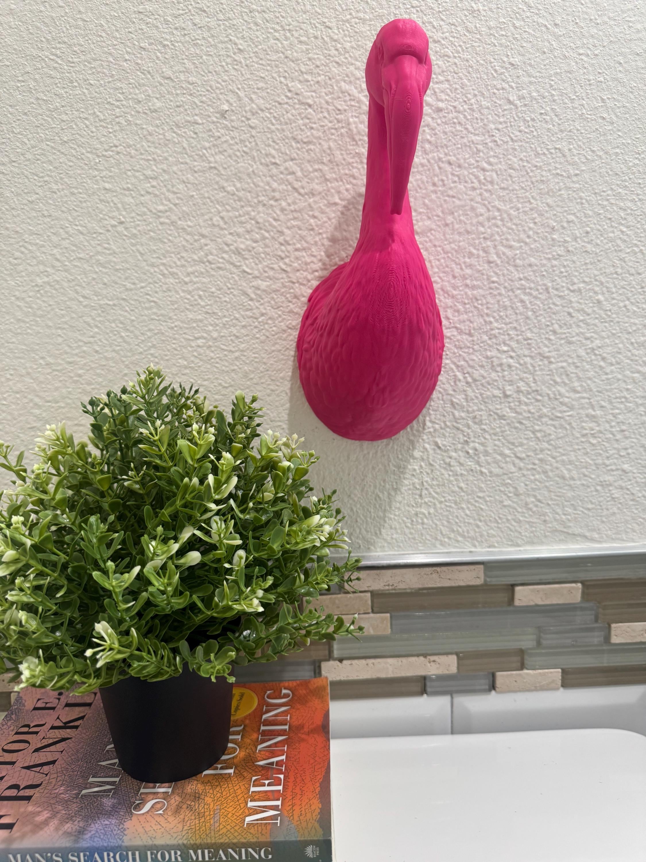 Pink Flamingo Wall Sculpture: Retro Coastal Decor Accent