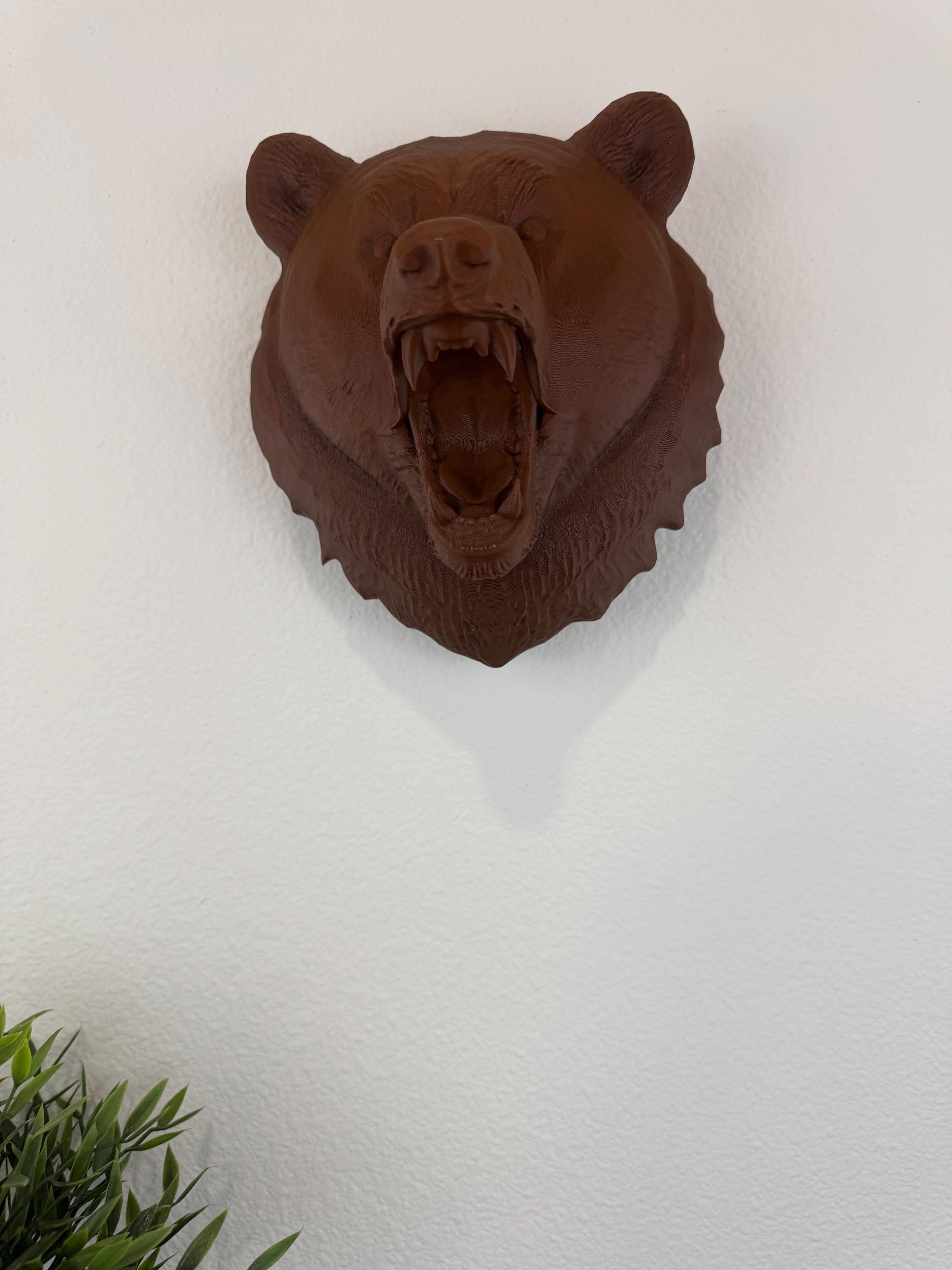 Aged Bronze Bear Head Wall Mount: Rustic Lodge Decor