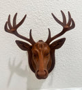 Dark Brown Deer Wall Sculpture | Modern Rustic Deer Head Wall Mount | Faux Taxidermy Buck Decor | Cabin, Lodge, or Nature Home Gift