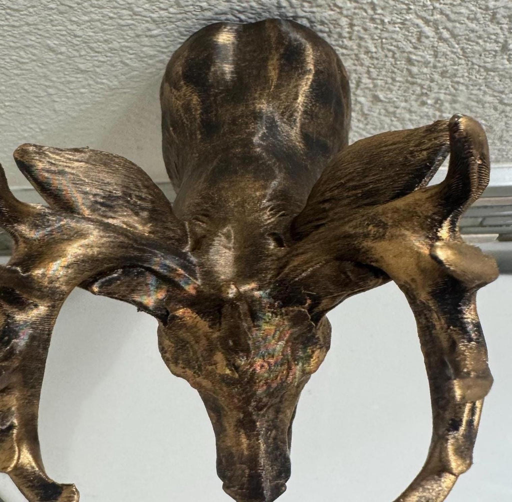 Faux Deer Head Wall Mount: Gold & Bronze Rustic Cabin Decor