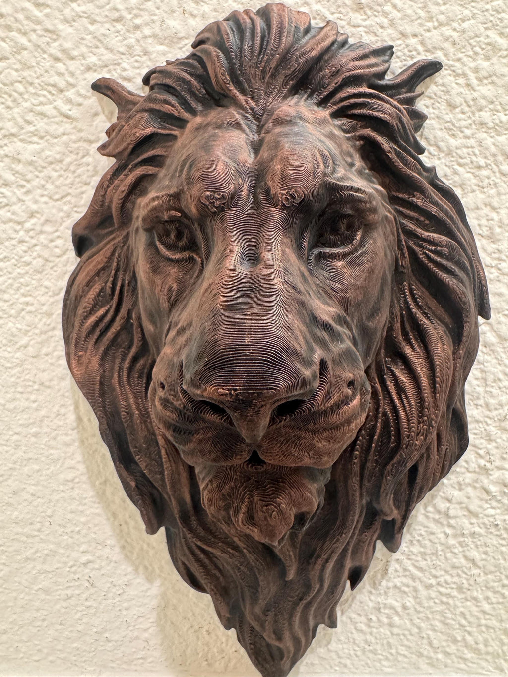 Hand Painted Copper Lion Head Wall Sculpture | Regal Animal Wall Art | Majestic Home Decor | Lion Head Sculpture | King of Jungle Gift