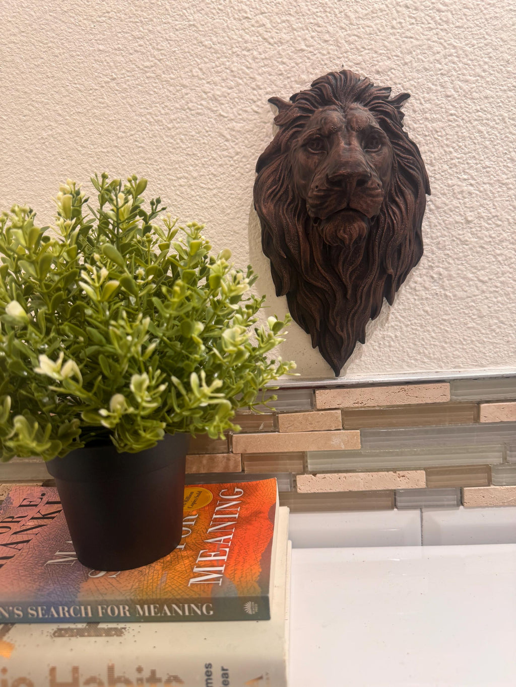 Hand Painted Copper Lion Head Wall Sculpture | Regal Animal Wall Art | Majestic Home Decor | Lion Head Sculpture | King of Jungle Gift