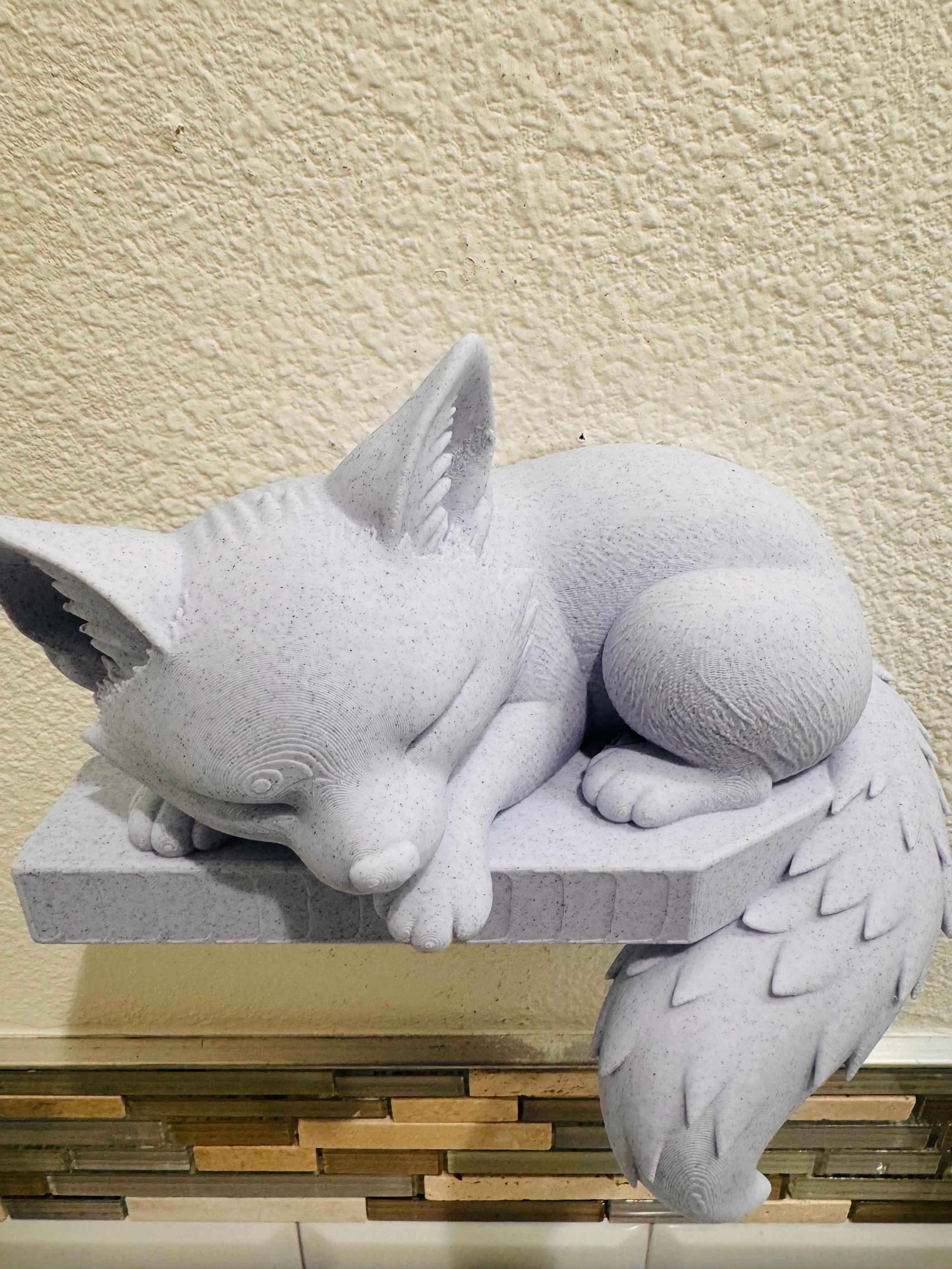 Sleeping Fox Shelf Sitter – Cute Woodland Fox Figurine – Nursery Wall Decor – Adorable Animal Shelf Accent for Kids Rooms & Cozy Home Spaces