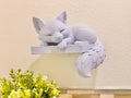 Sleeping Fox Shelf Sitter – Cute Woodland Fox Figurine – Nursery Wall Decor – Adorable Animal Shelf Accent for Kids Rooms & Cozy Home Spaces
