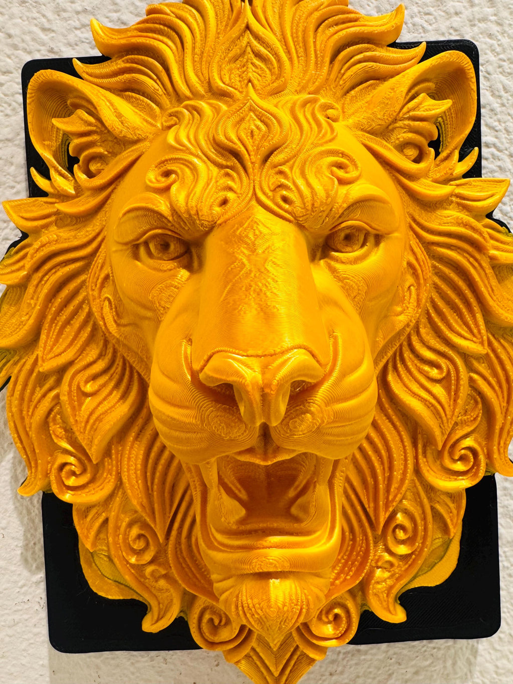 Majestic Golden Lion Head Wall Sculpture | Bold Regal Home Decor | King of the Jungle Statement Piece | Handmade Wall Art