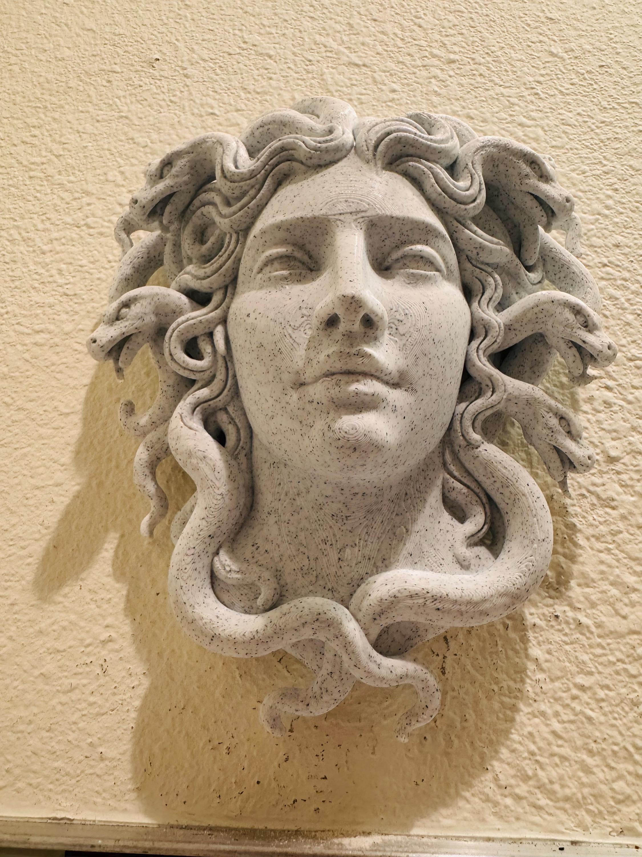 Medusa Wall Sculpture | Greek Goddess Stone Face Decor | Mythology Wall Art | Ancient Gorgon Statue for Home or Office