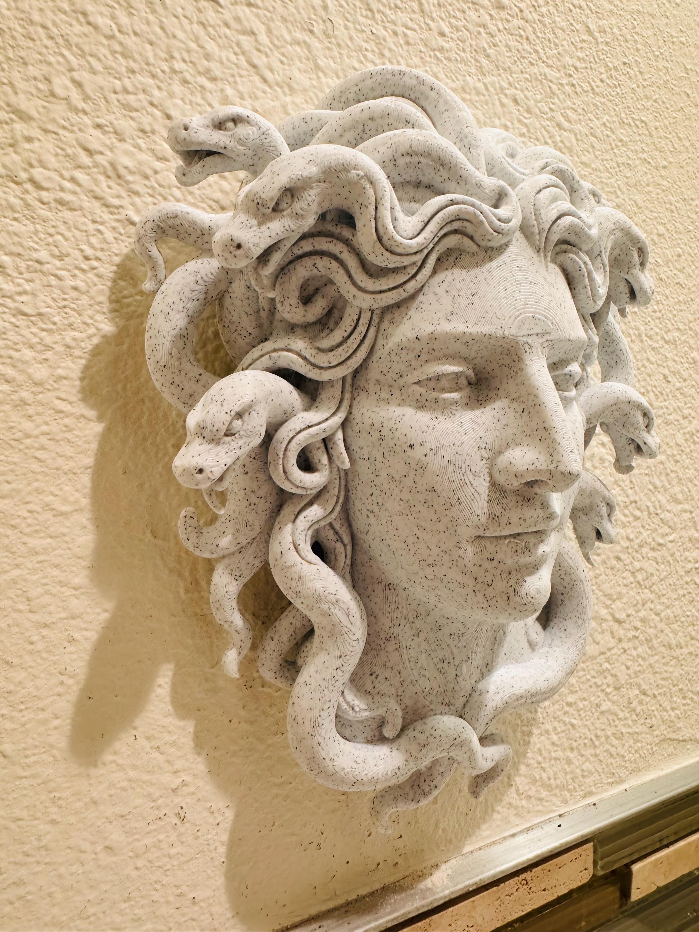 Medusa Wall Sculpture | Greek Goddess Stone Face Decor | Mythology Wall Art | Ancient Gorgon Statue for Home or Office
