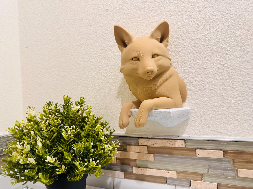Relaxed Fox Wall Sculpture | Woodland Animal Wall Art | Rustic Nature Decor for Home, Cabin, or Office | Handmade Wildlife Accent Piece
