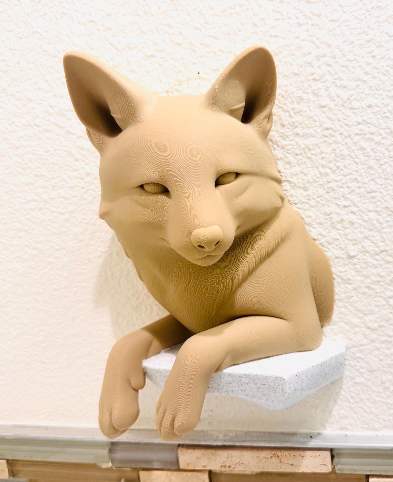 Relaxed Fox Wall Sculpture | Woodland Animal Wall Art | Rustic Nature Decor for Home, Cabin, or Office | Handmade Wildlife Accent Piece
