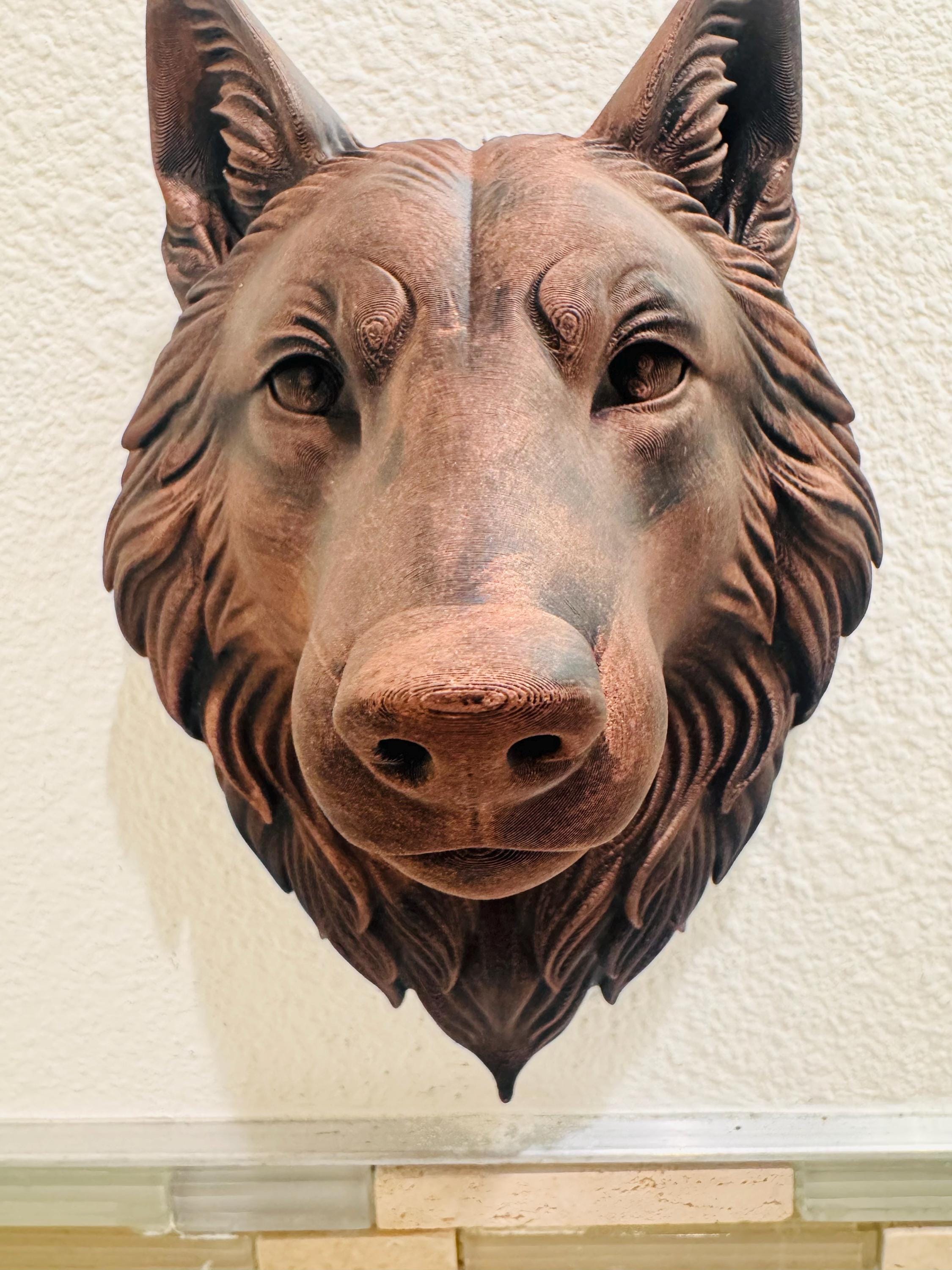 Wolf Head Wall Sculpture | Rustic Woodland Animal Decor | Handmade Wolf Wall Art | Cabin Nature Accent for Home or Office
