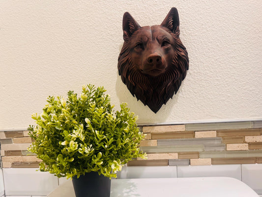 Wolf Head Wall Sculpture | Rustic Woodland Animal Decor | Handmade Wolf Wall Art | Cabin Nature Accent for Home or Office