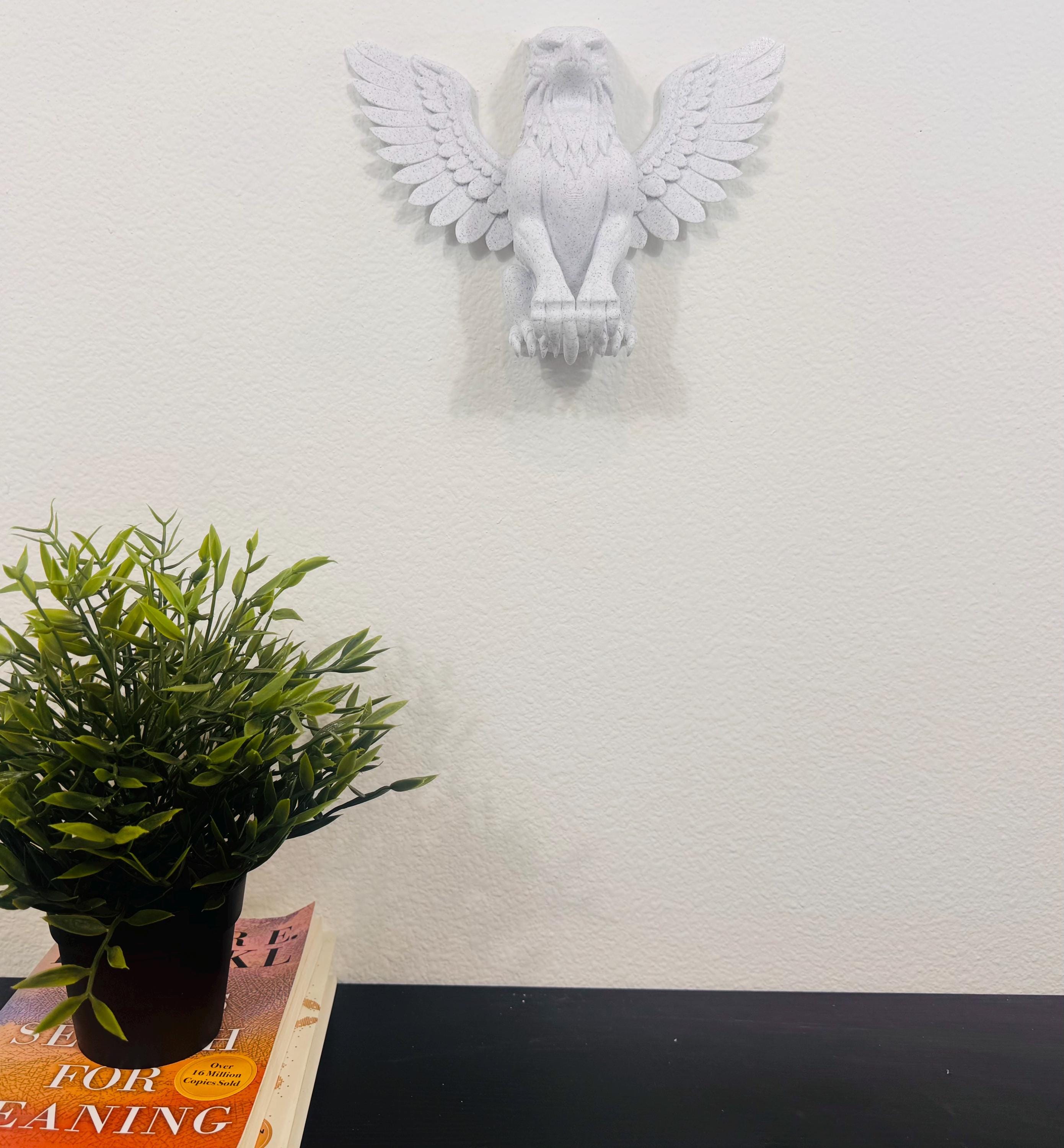 Griffin Wall Mounted Sculpture | Winged Mythical Creature Decor | Fantasy Guardian Wall Art | Unique Home Accent | Mythical Wall Decor