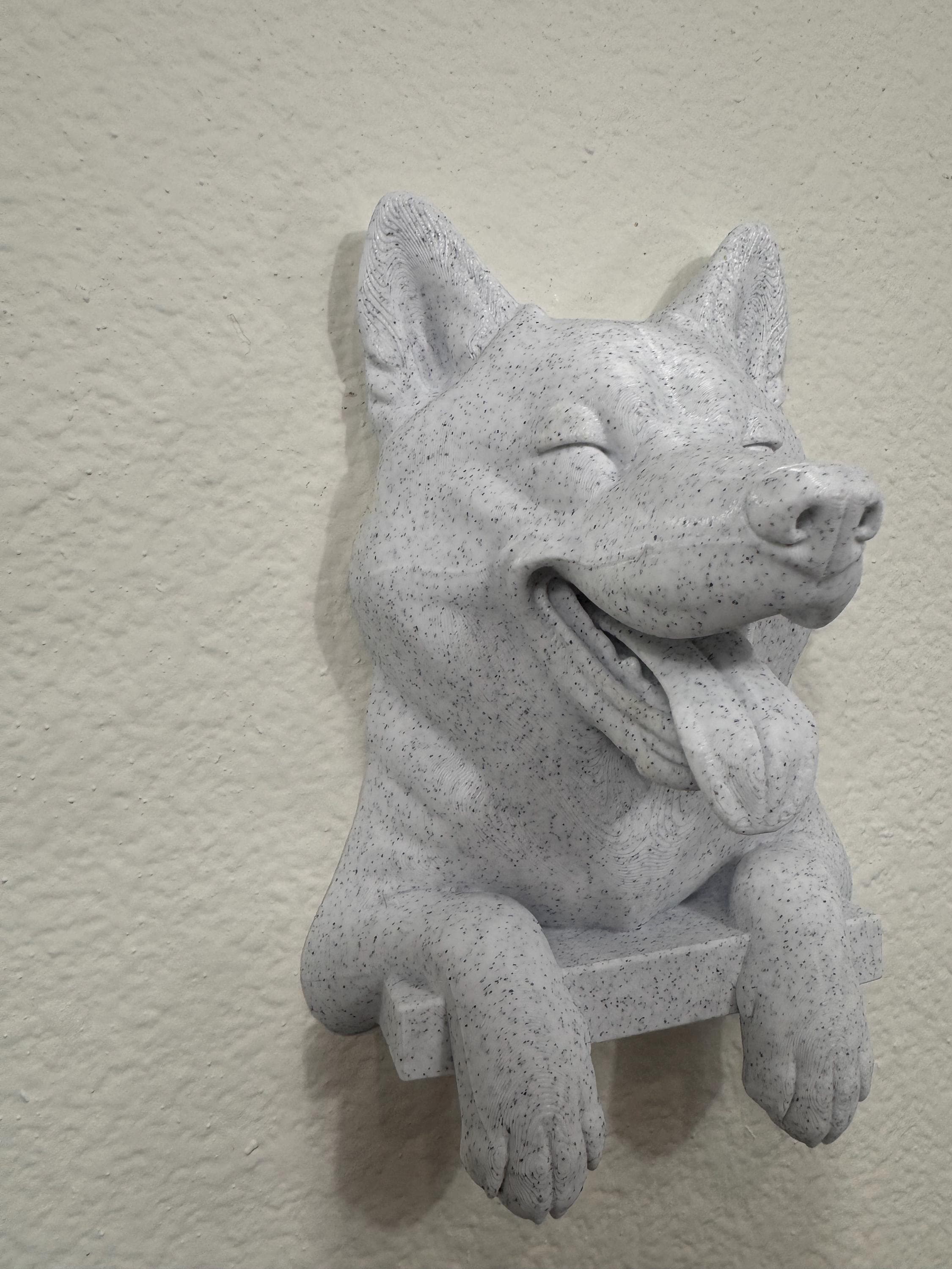 Husky Wall Mounted Sculpture | Happy Husky Wall Hanging Decor | Cute Dog Home Accent | Smiling Husky Art Gift for Dog Lovers