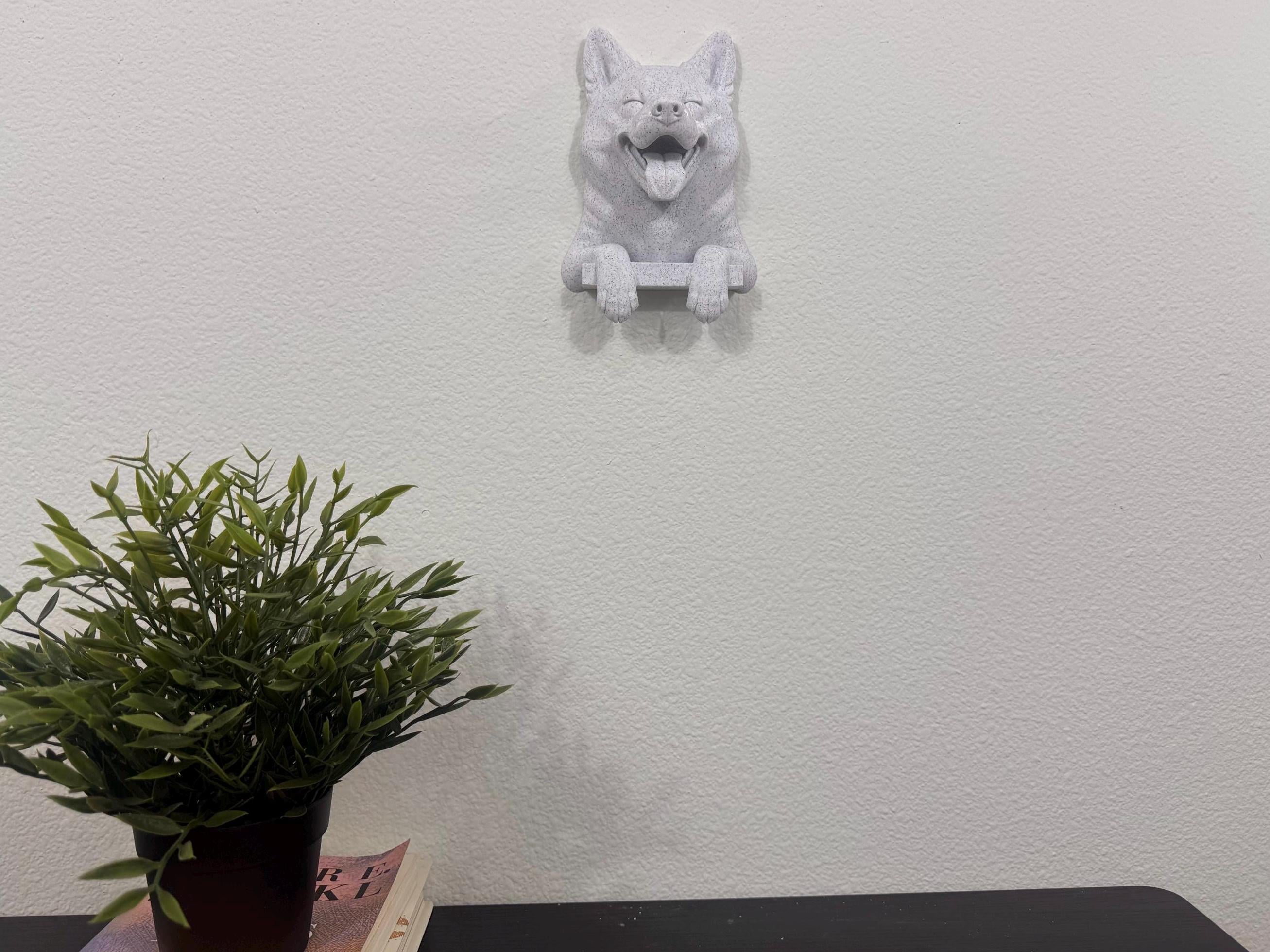 Husky Wall Mounted Sculpture | Happy Husky Wall Hanging Decor | Cute Dog Home Accent | Smiling Husky Art Gift for Dog Lovers
