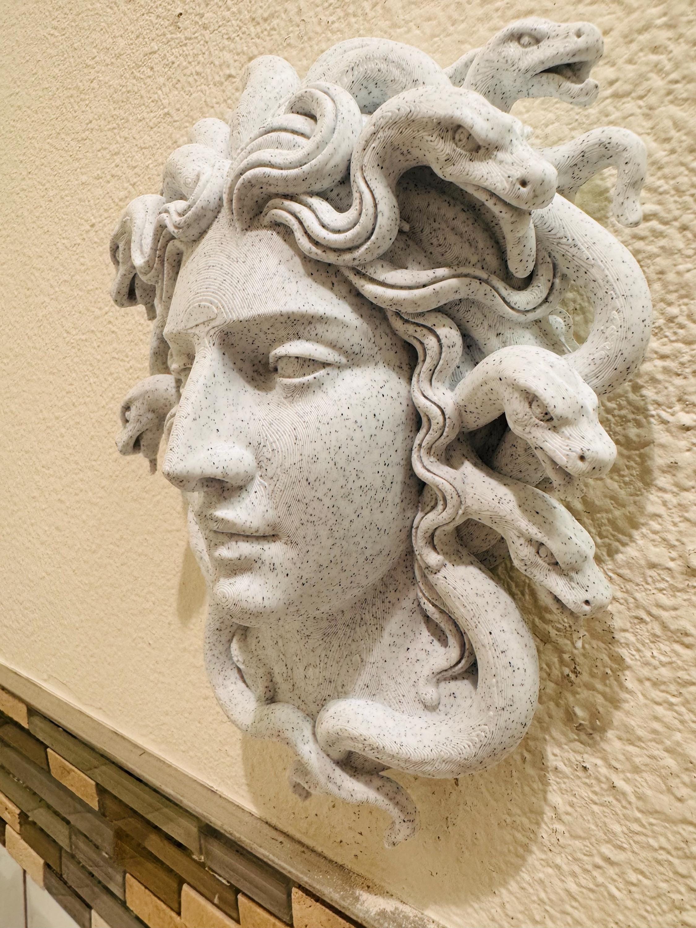 Medusa Wall Sculpture | Greek Goddess Stone Face Decor | Mythology Wall Art | Ancient Gorgon Statue for Home or Office