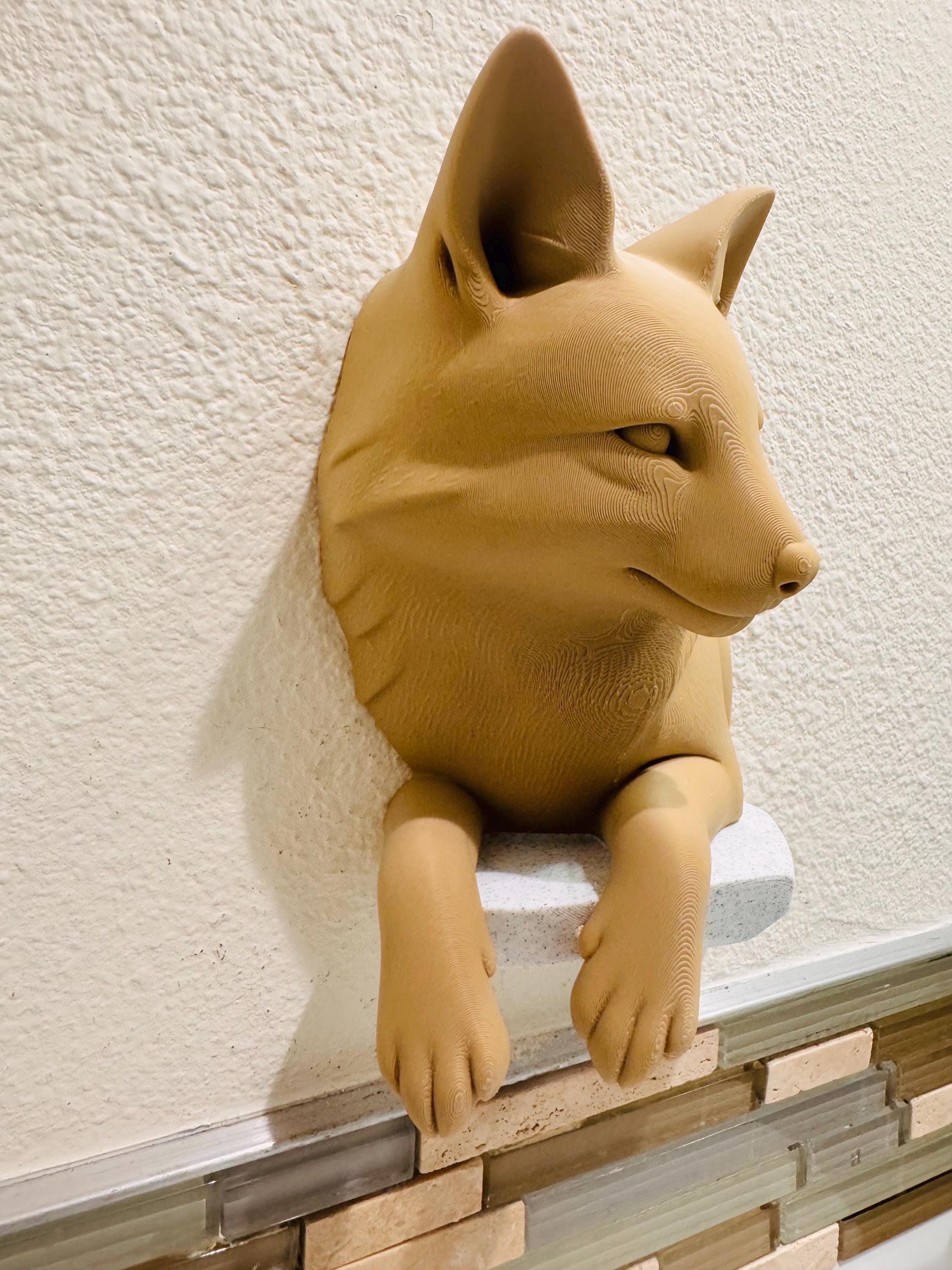Relaxed Fox Wall Sculpture | Woodland Animal Wall Art | Rustic Nature Decor for Home, Cabin, or Office | Handmade Wildlife Accent Piece