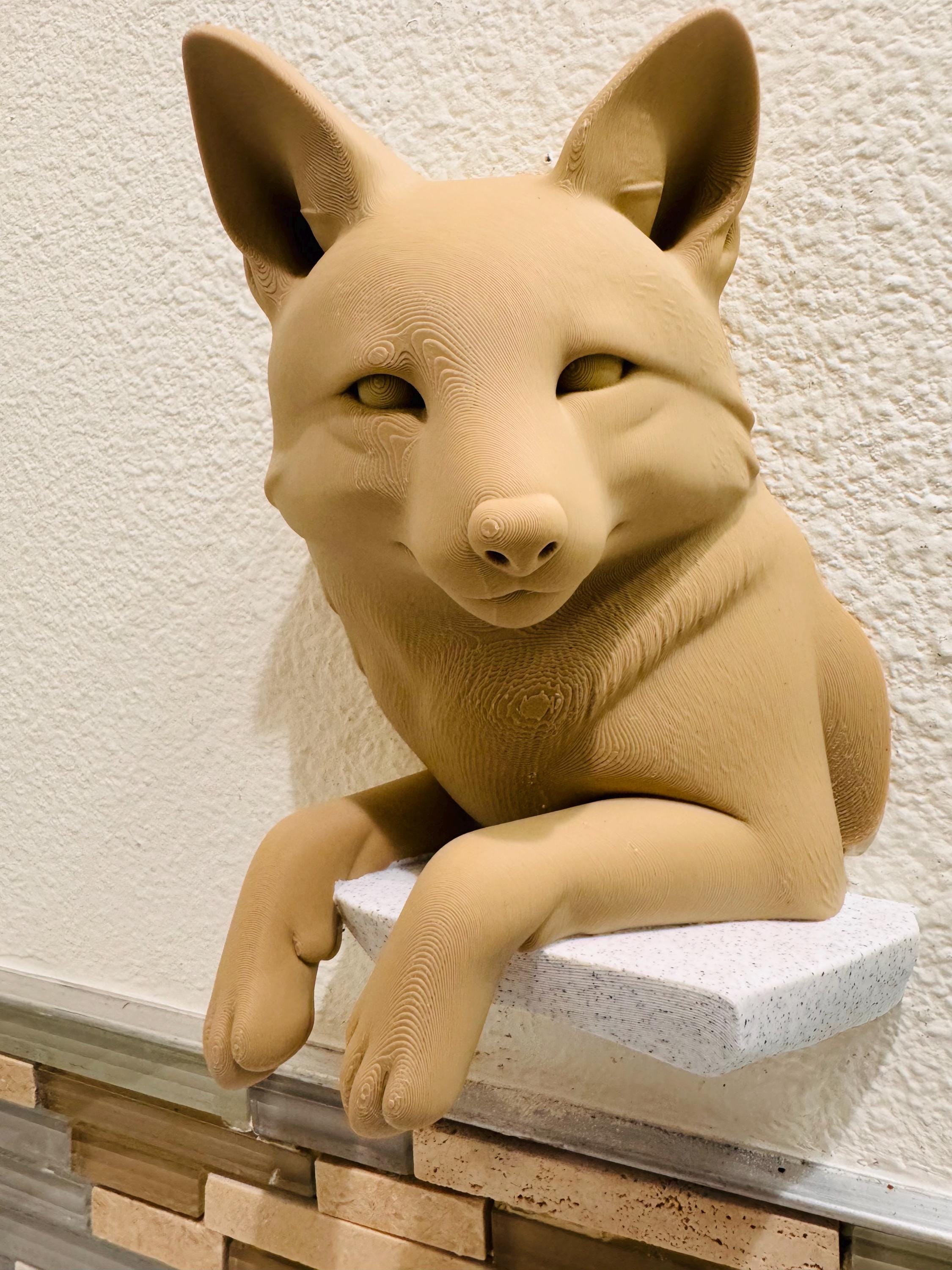 Relaxed Fox Wall Sculpture | Woodland Animal Wall Art | Rustic Nature Decor for Home, Cabin, or Office | Handmade Wildlife Accent Piece