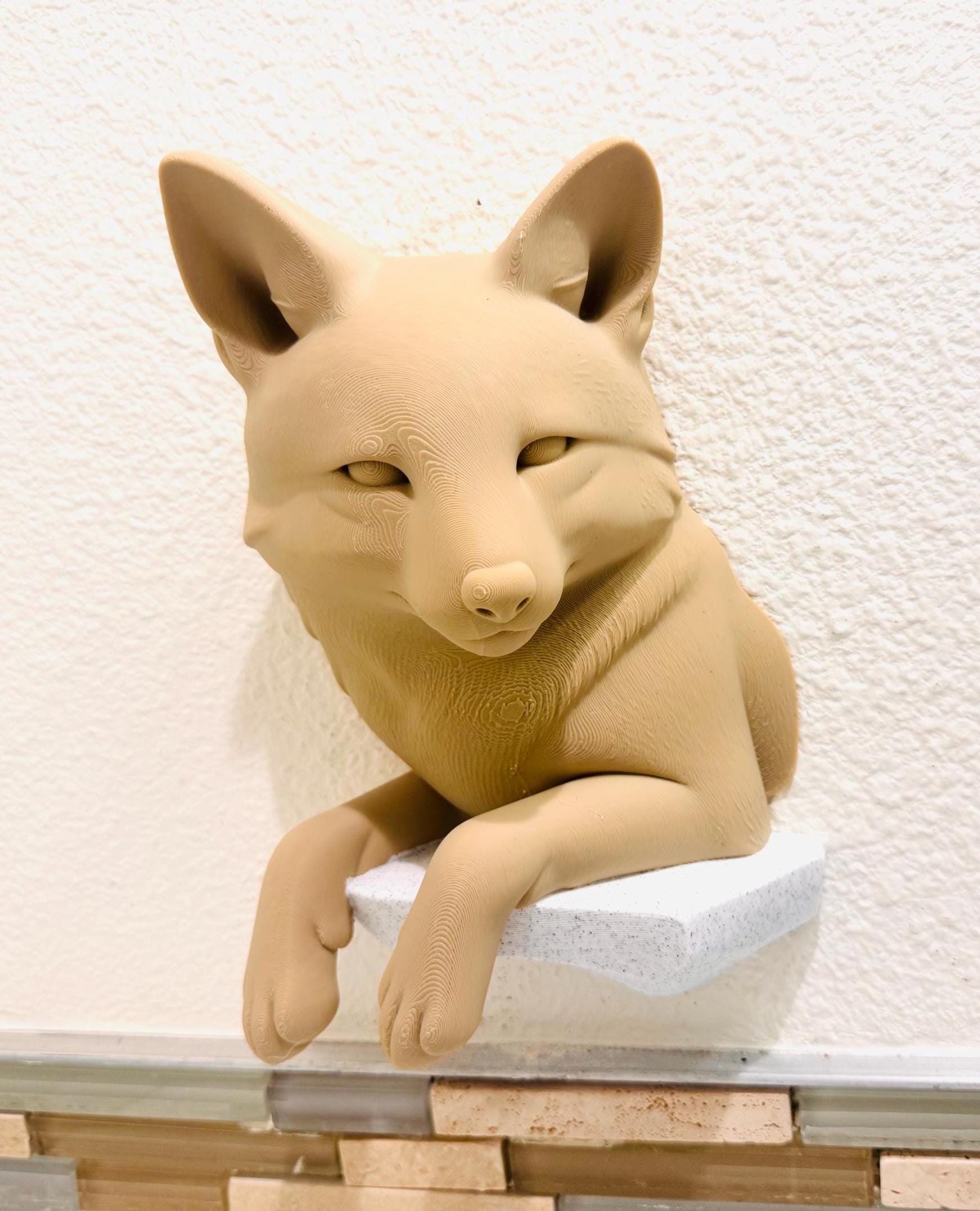 Relaxed Fox Wall Sculpture | Woodland Animal Wall Art | Rustic Nature Decor for Home, Cabin, or Office | Handmade Wildlife Accent Piece