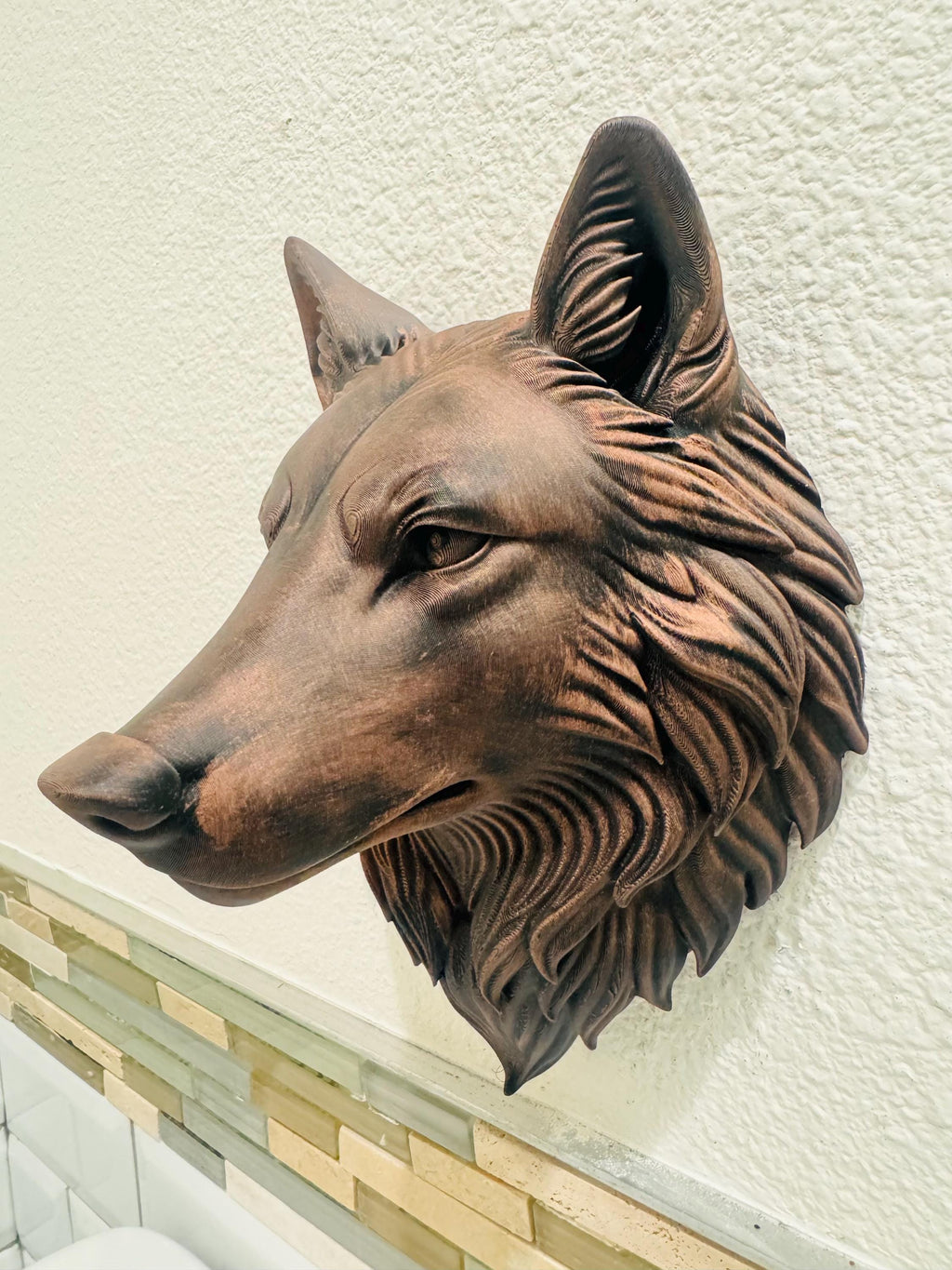 Wolf Head Wall Sculpture | Rustic Woodland Animal Decor | Handmade Wolf Wall Art | Cabin Nature Accent for Home or Office