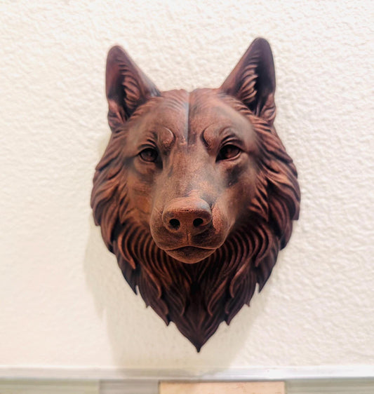 Wolf Head Wall Sculpture | Rustic Woodland Animal Decor | Handmade Wolf Wall Art | Cabin Nature Accent for Home or Office
