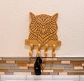 Owl Key Holder Wall Mount | Geometric Owl Wall Decor | Entryway Key Hanger | Animal Hook Organizer | Owl Lover Gift | Unique Wall Key Rack