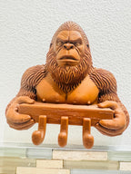 Front view of the Sasquatch key holder with three empty hooks