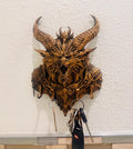 Gothic Dragon Key Holder Wall Mount | Demonic Horned Dragon Head | Dark Fantasy Entryway Wall Decor | Man Cave Gothic Gift