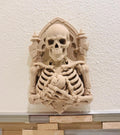 Gothic Skeleton Wall Mount Sculpture Bone Style Cathedral Skull Wall Decor Dark Fantasy Memento Mori Medieval Wall Art Horror Gift