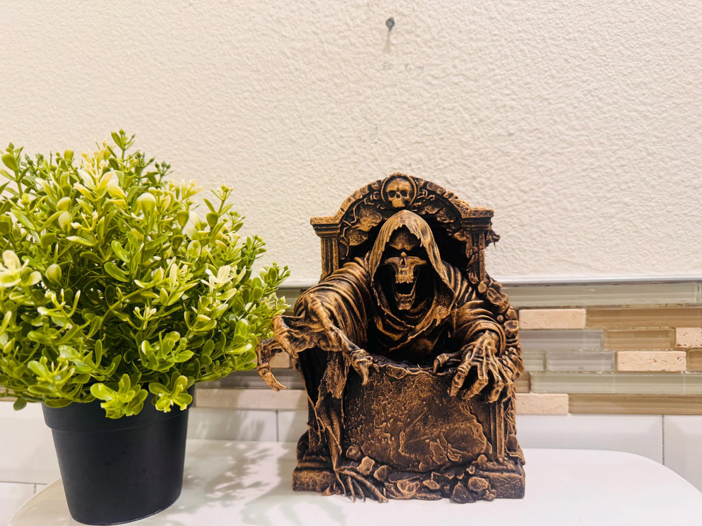 Gothic Grim Reaper Reaching Tombstone Wall Decor Skeleton Horror Wall Art Dark Fantasy Skull Gothic Home Decor Medieval Death Wall Hanging