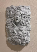 Gothic Stone Face Wall Art, Dark Fantasy Wall Sculpture, Gothic Home Decor Plaque, Abstract Stone Face Relief, Horror Fantasy Wall Hanging,
