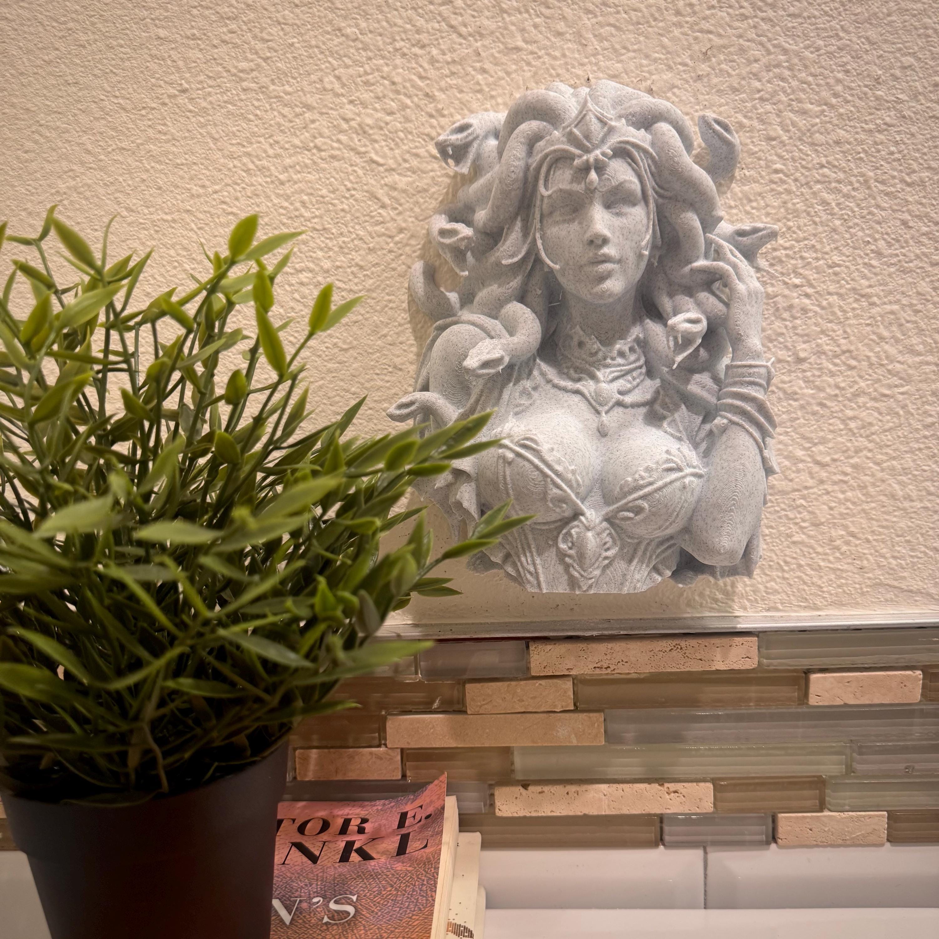 Medusa Bust Wall Sculpture | Snake Goddess Head Decor | Dark Academia Wall Art | Gorgon Bust Decor | Mythology Wall Hanging | Feminist Gift
