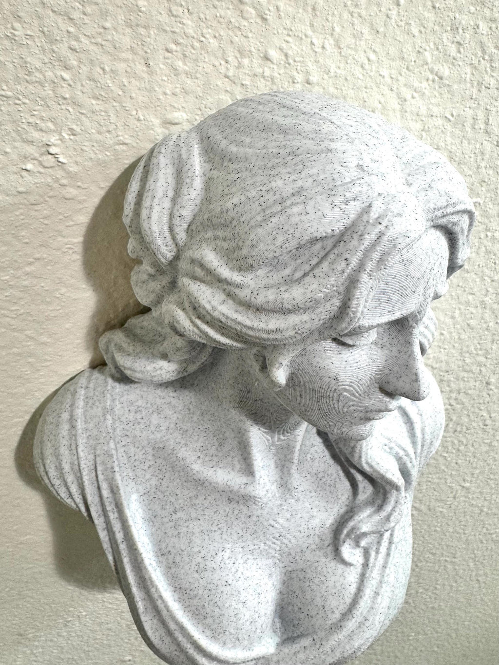 Modern Classical Goddess Wall Bust, Stone Look Greek Inspired Wall Art, Neoclassical Female Sculpture, 3D Printed Home Decor