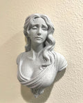 Modern Classical Goddess Wall Bust, Stone Look Greek Inspired Wall Art, Neoclassical Female Sculpture, 3D Printed Home Decor