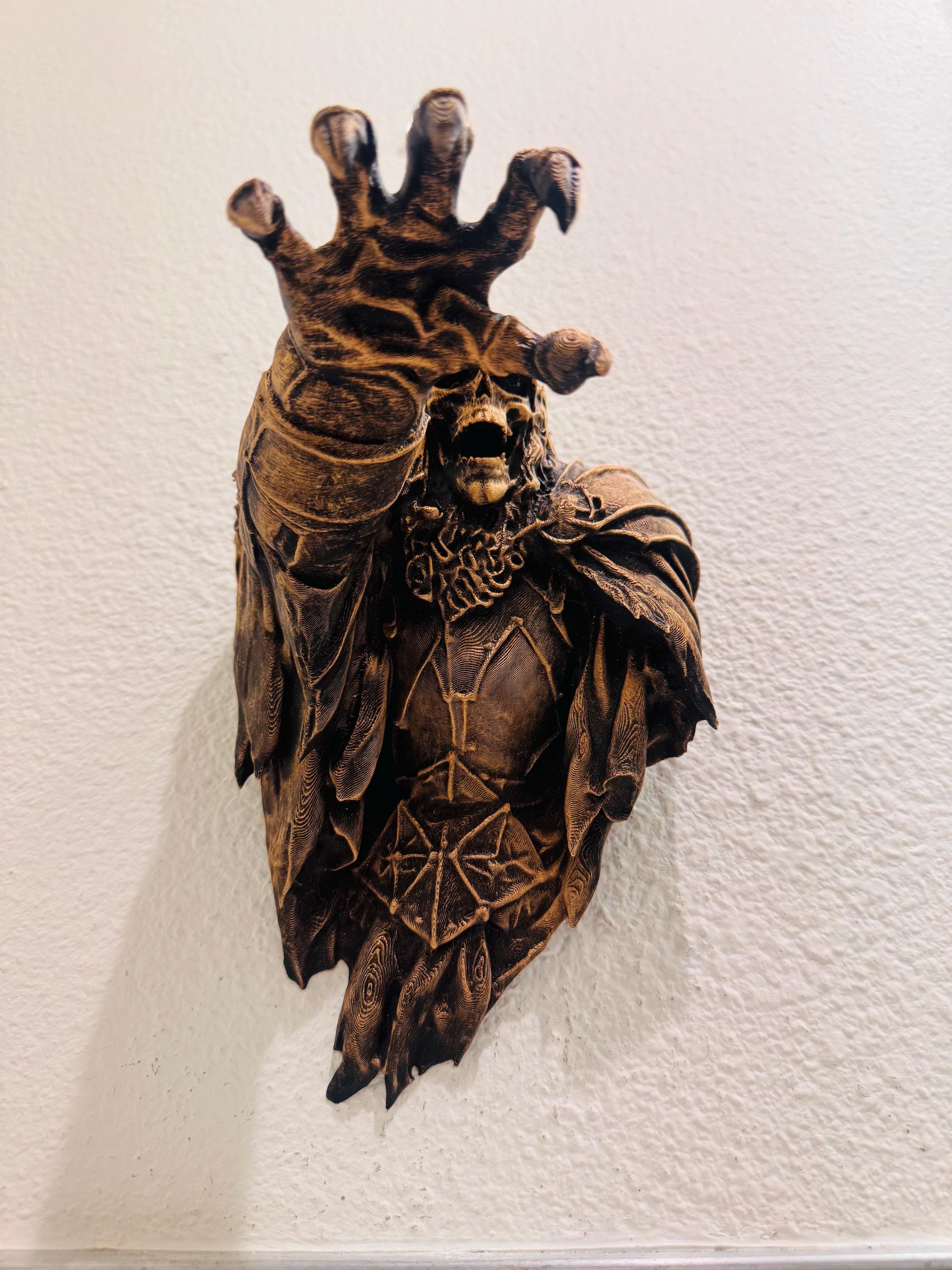 Gothic Grim Reaper Wall Decor Skeleton Knight Hand Reaching Horror Wall Mount Dark Fantasy Skull Art Creepy Gothic Home Decor