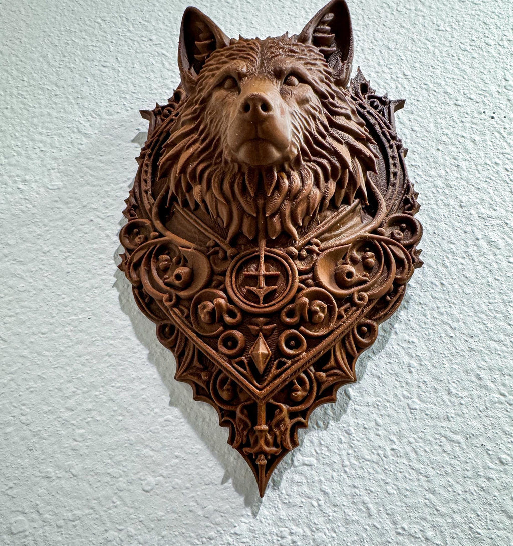 Gothic Wolf Wall Decor, Ornate Wolf Head Wall Plaque, Fantasy Wolf Home Decor, Dark Medieval Wall Art, Statement Wall Hanging