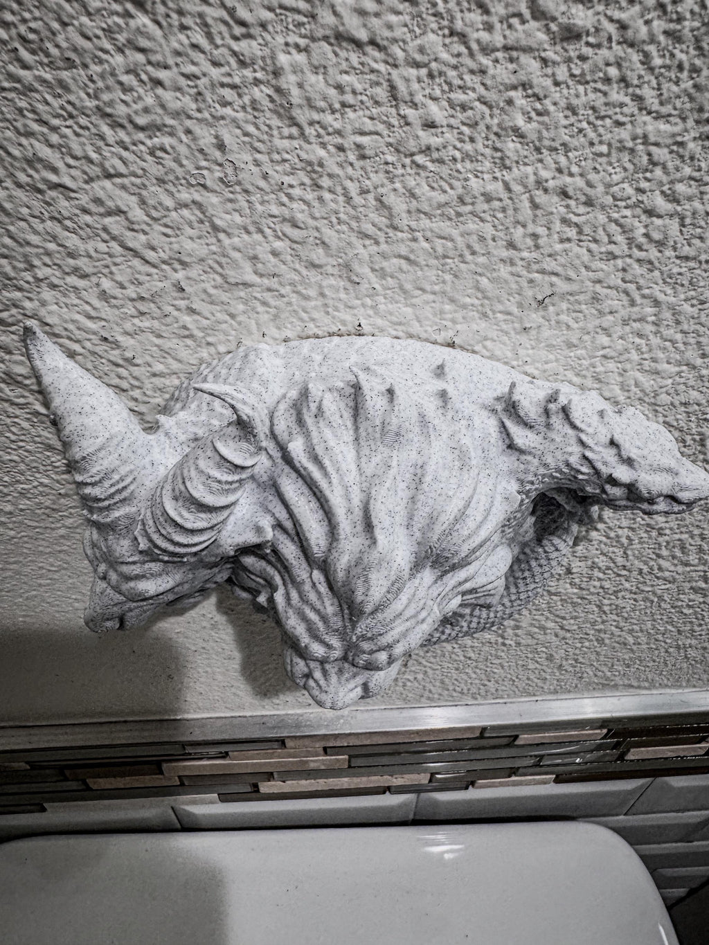 Chimera Wall Sculpture - Stone Finish Mythical Beast Decor- Gothic Fantasy Wall Art - Three Headed Monster Home Decor, Chimera Wall Mount