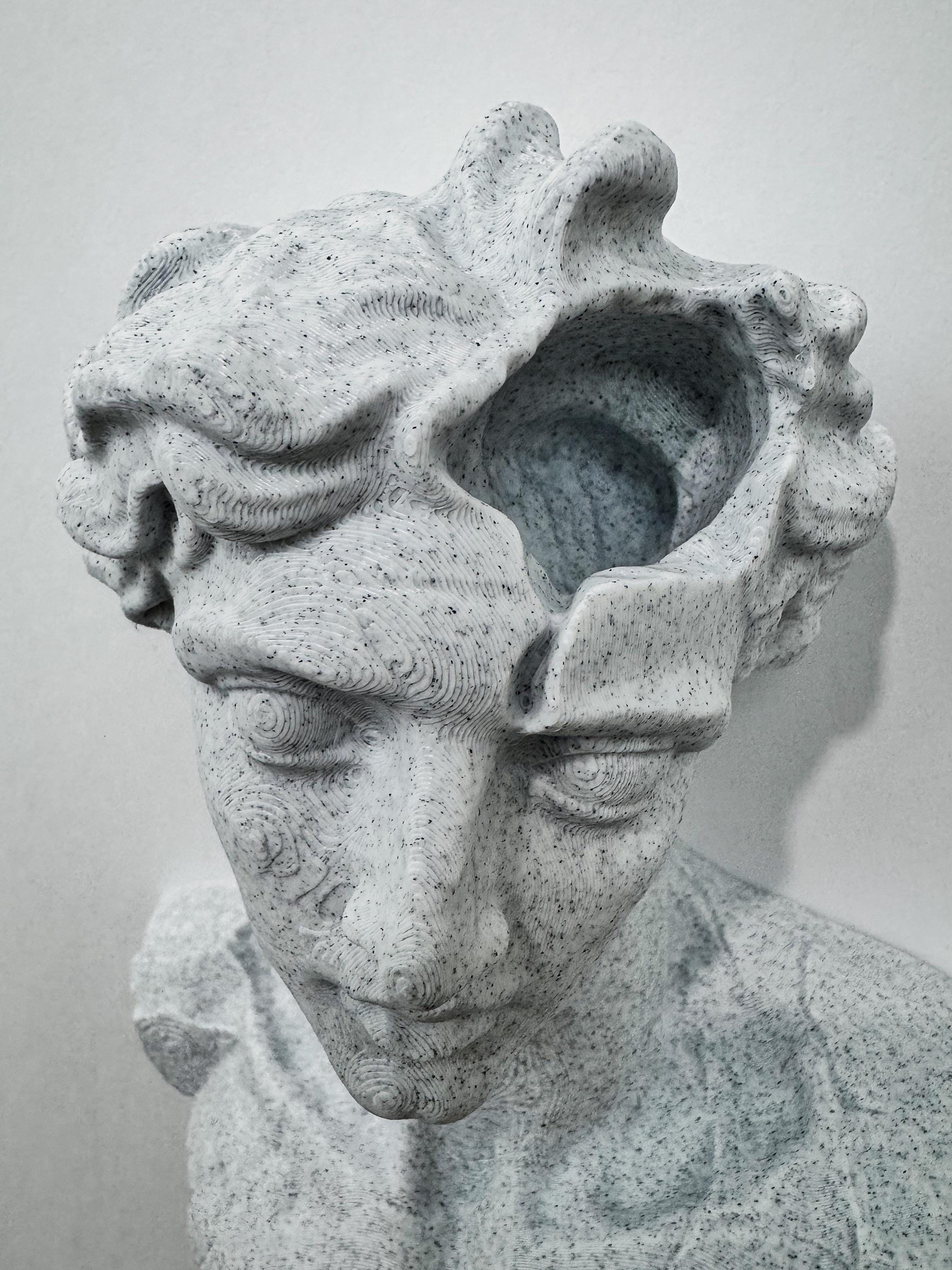 Modern Broken Greek Bust Wall Sculpture | Marble-Style Classical Wall Art | Neoclassical Home Decor |3D Printed