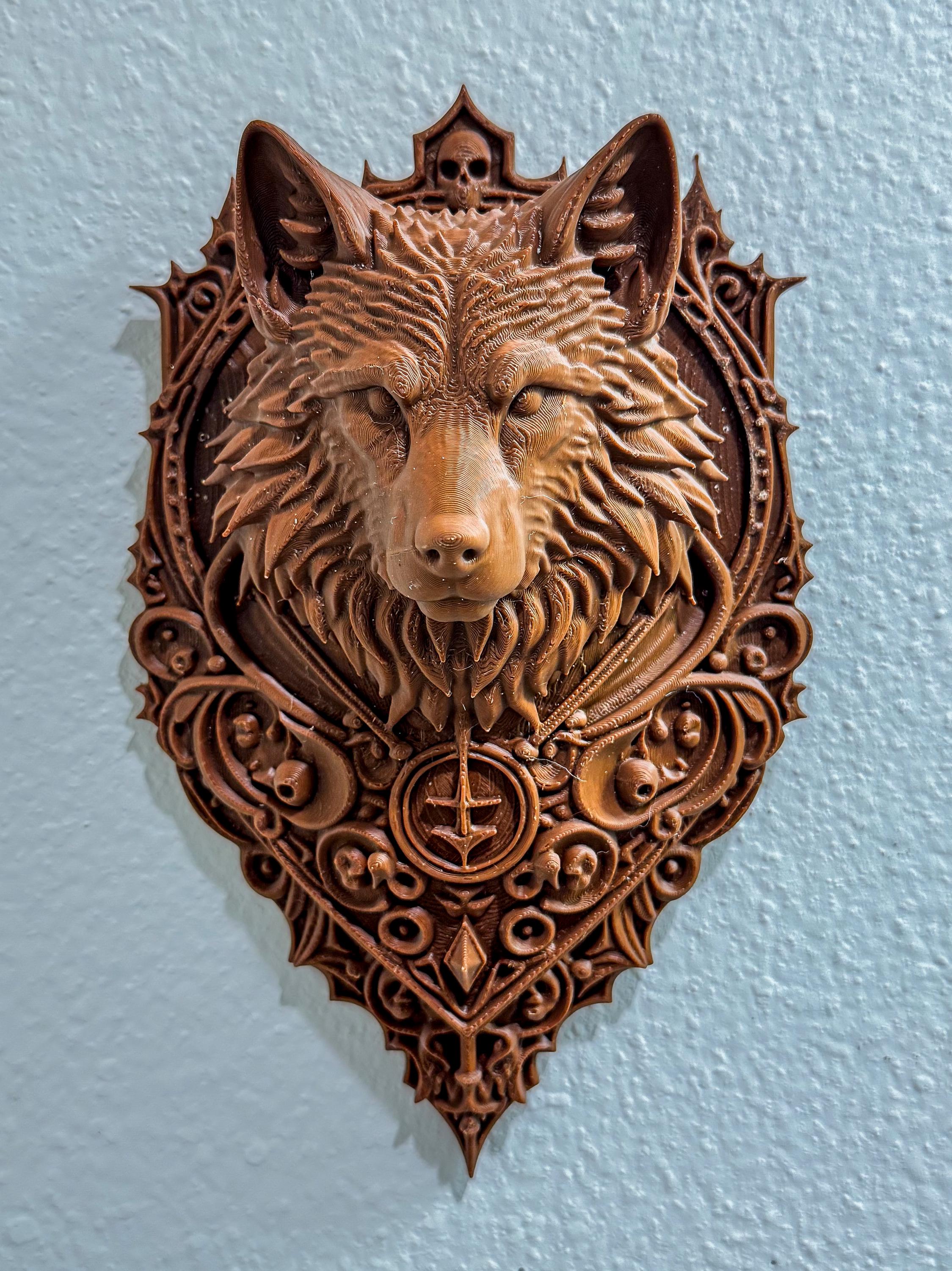 Gothic Wolf Wall Decor, Ornate Wolf Head Wall Plaque, Fantasy Wolf Home Decor, Dark Medieval Wall Art, Statement Wall Hanging