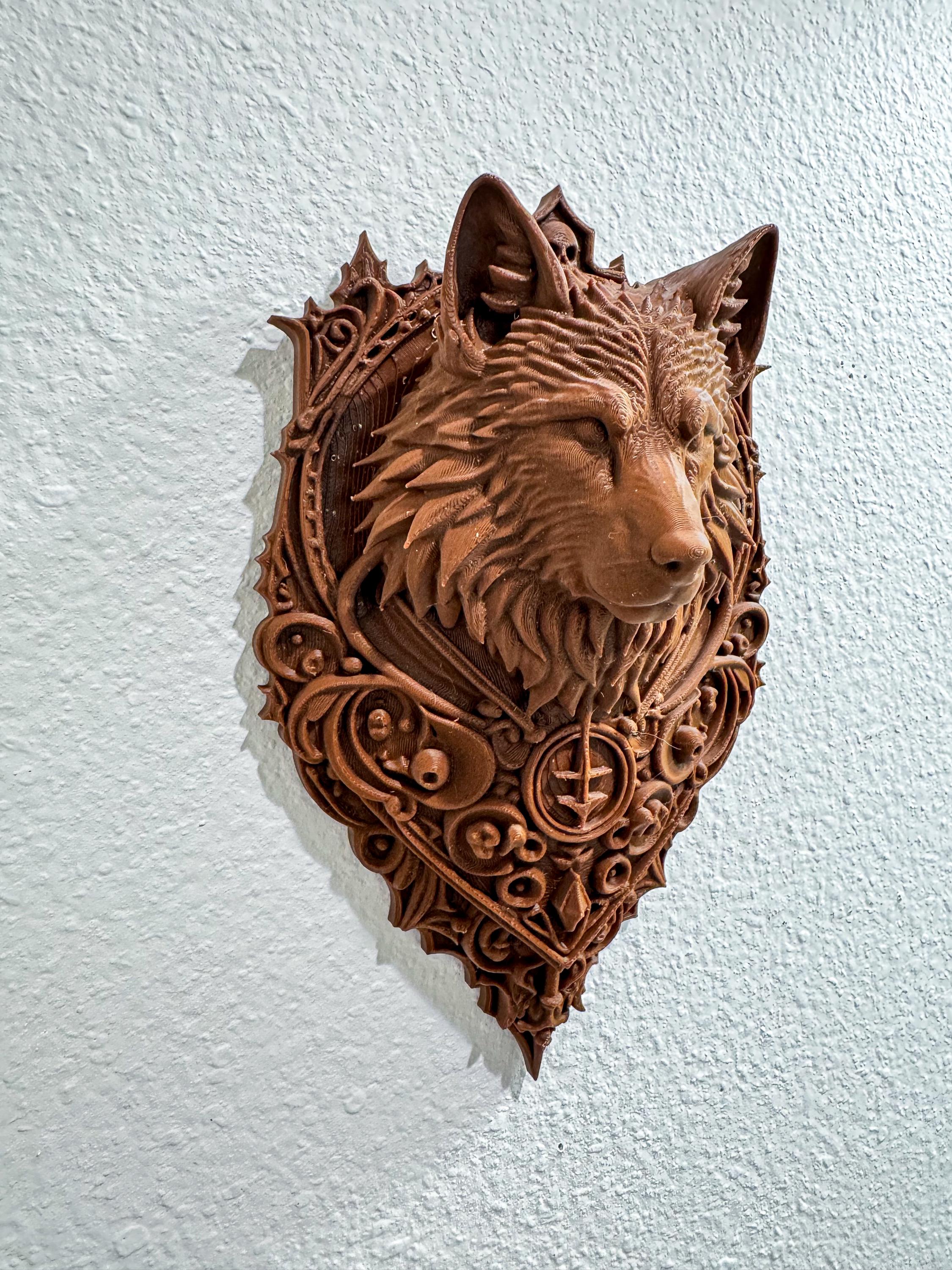 Gothic Wolf Wall Decor, Ornate Wolf Head Wall Plaque, Fantasy Wolf Home Decor, Dark Medieval Wall Art, Statement Wall Hanging