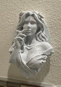 Persephone Wall Sculpture, Queen of the Underworld Gothic Bust, Smoking Goddess Wall Decor, Greek Mythology 3D Printed Art, Dark Persephone