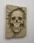 Skull Wall Art - Gothic Home Decor - Anatomical Human Skull Sculpture - Dark Fantasy Wall Plaque - Macabre Stone Style Art - Unique Gift