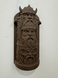 Viking Wall Art Norse Gods Relief Sculpture | Odin Inspired Wood Look Wall Hanging | Scandinavian Mythology Home Decor